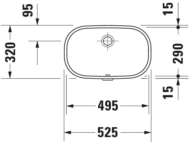 Раковина встраиваемая снизу Duravit D-Code 495х290 мм., арт.: 0338490000 2
