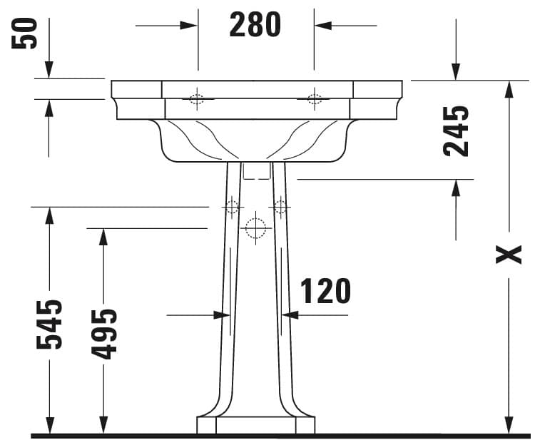 Раковина подвесная Duravit 1930 Series 700×500 мм., арт.: 0438700000, белый глянцевый 5