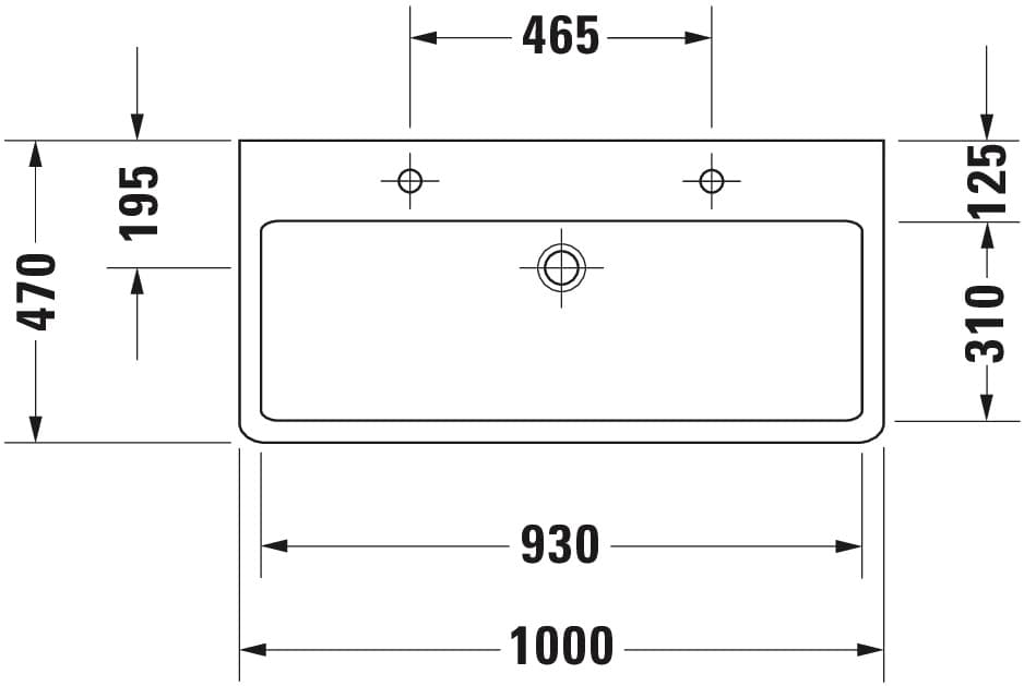 Раковина настенная Duravit Vero 1000х470 мм., арт.: 0454100024 3