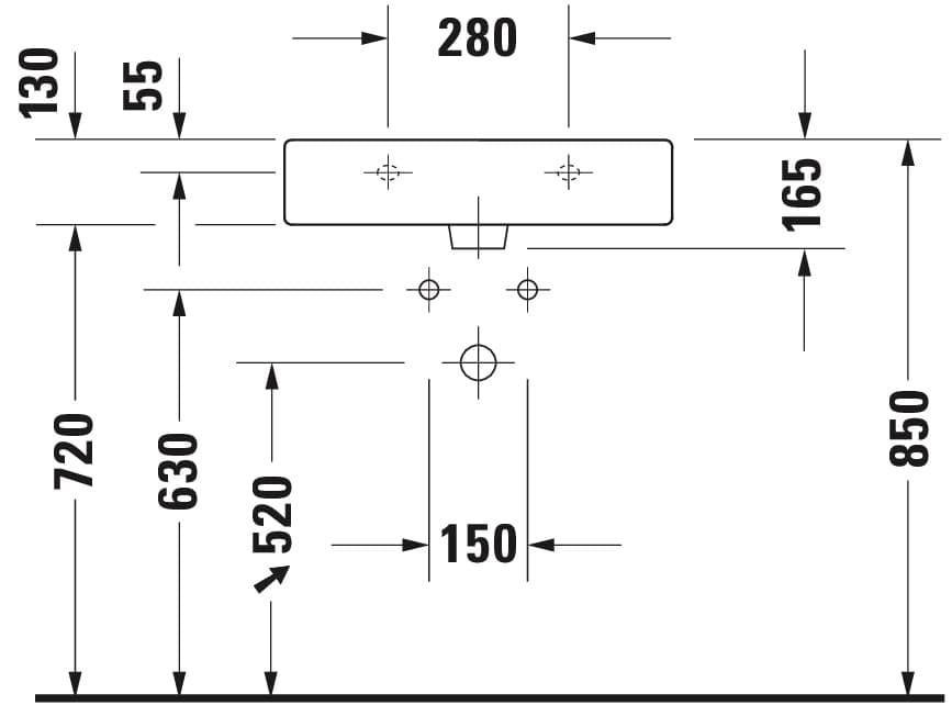 Раковина настенная Duravit Vero 600х470 мм., арт.: 0454600000 4