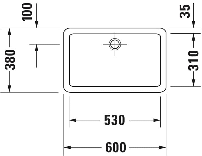 Раковина настенная Duravit Vero 600х380 мм., арт.: 0455600000 2