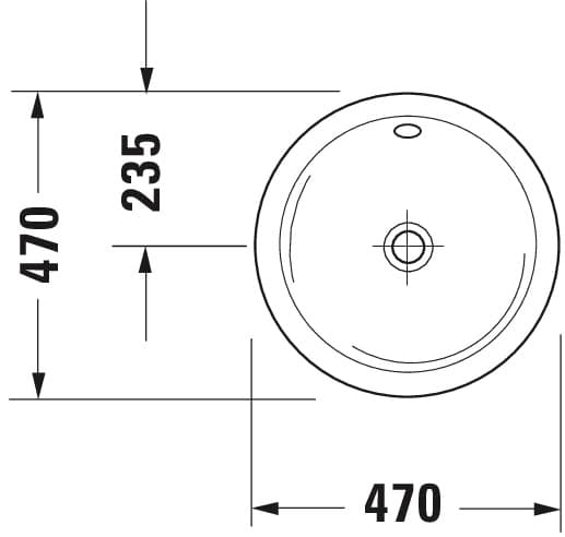 Умывальник встраиваемый сверху Duravit Architec 470х470 мм., арт.: 0468470000 2