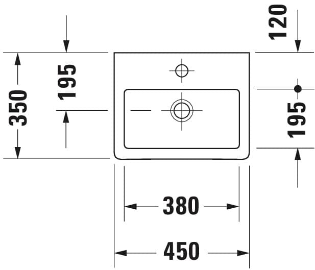 Раковина подвесная Duravit Vero 450х350 мм., арт.: 0704450000 3