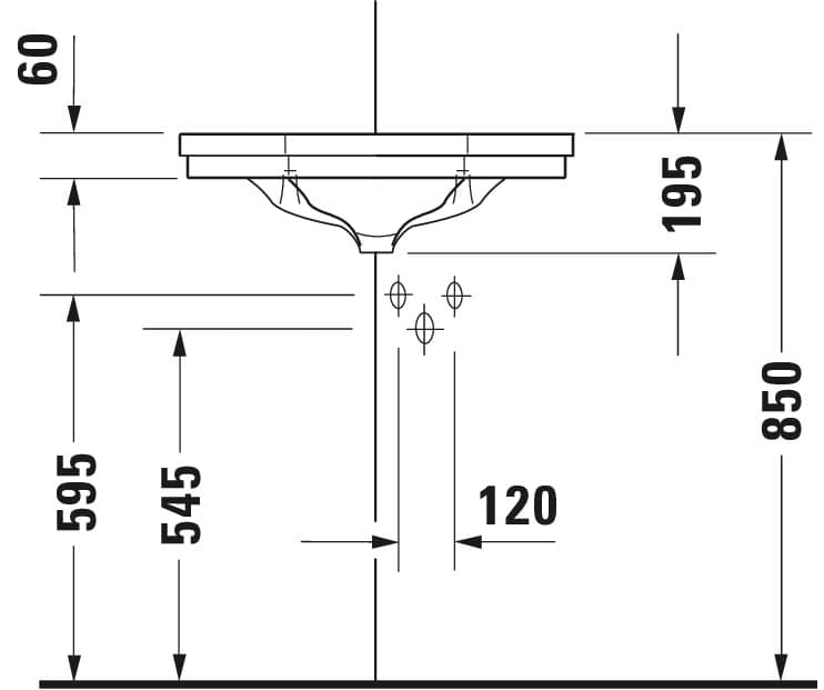 Раковина угловая Duravit 1930 Series 595×450 мм., арт.: 0793420000, белый глянцевый 5