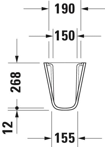 Полупьедестал для раковин Duravit D-Code 190х268 мм., арт.: 08571800002 5