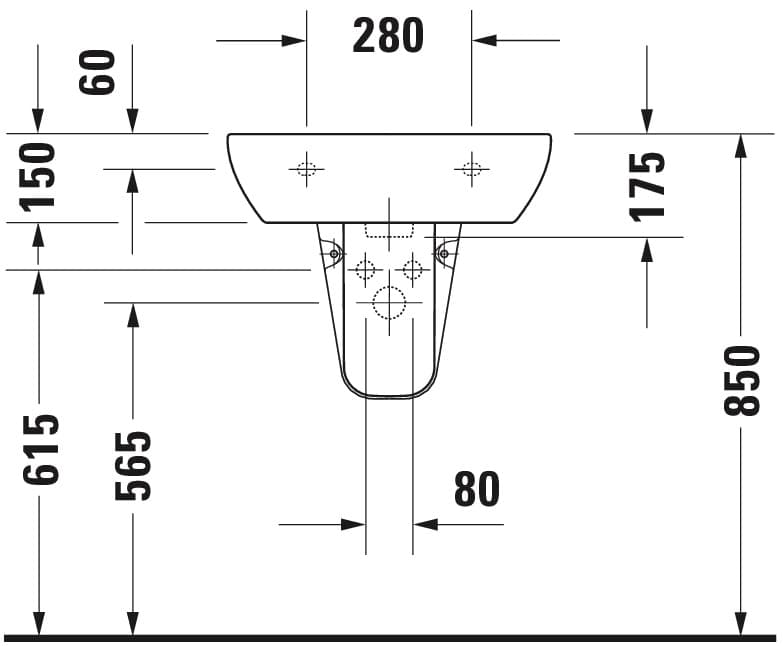 Раковина подвесная Duravit D-Code 550х430 мм., арт.: 23105500002 4