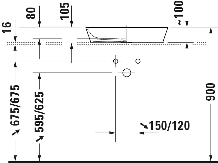 Раковина накладная Duravit Cape Cod 550×400 мм. 4