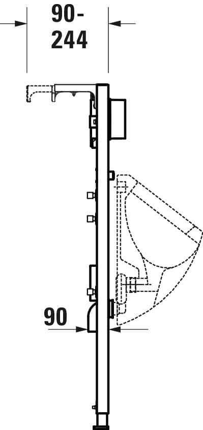 Инсталляция для писсуара Duravit DuraSystem 500х1148 мм., арт.: WD3004000000 3