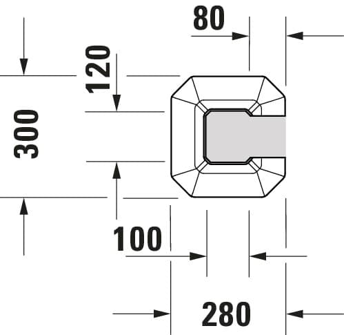 Пьедестал Duravit 1930 Series 296x300x630 мм., арт.: 0857900000, белый глянцевый 2
