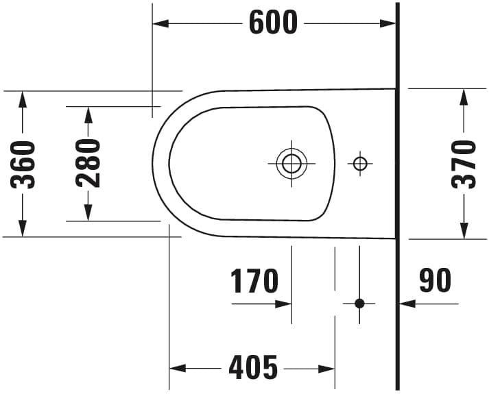Биде напольное Duravit Bento Starck Box 370х600 мм., HygieneGlaze, арт.: 229910 3