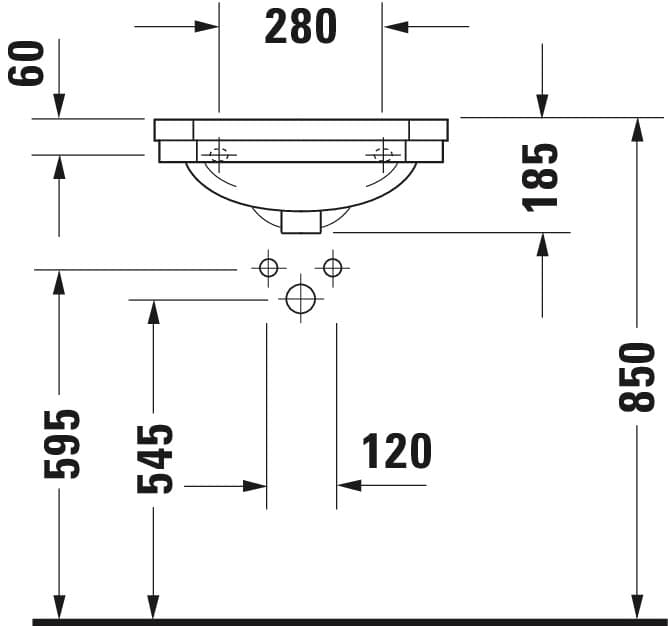 Раковина подвесная Duravit 1930 Series 500×365 мм., арт.: 0785500000, белый глянцевый 5