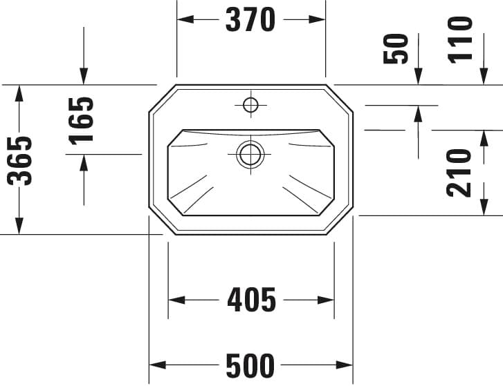 Раковина подвесная Duravit 1930 Series 500×365 мм., арт.: 0785500000, белый глянцевый 4