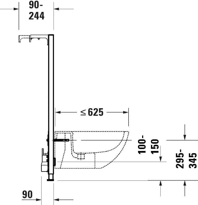 Инсталляция для подвесного биде Duravit DuraSystem 500х1148 мм., арт.: WD4002000000 3