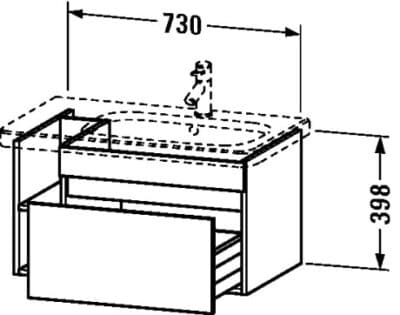 DuraStyle Тумба под раковину подвесная 35
