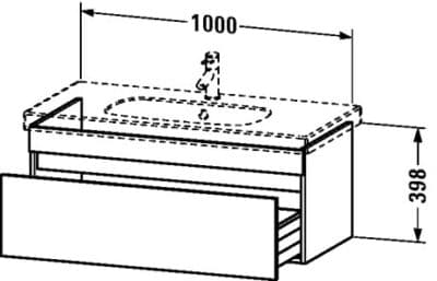 DuraStyle Тумба под раковину подвесная 35