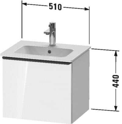 D-Neo Тумба под раковину подвесная 49