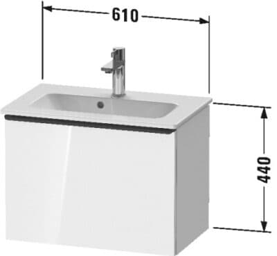 D-Neo Тумба под раковину, подвесная 49