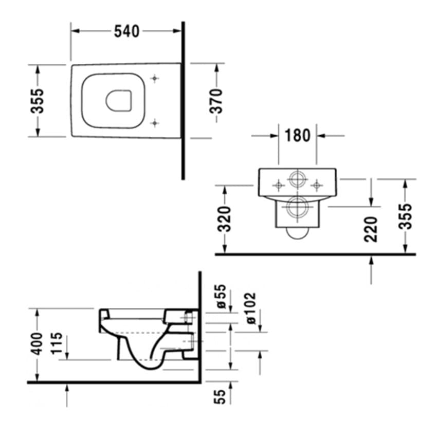 Унитаз подвесной Duravit Vero 545х370 мм., арт.: 2217090000 2