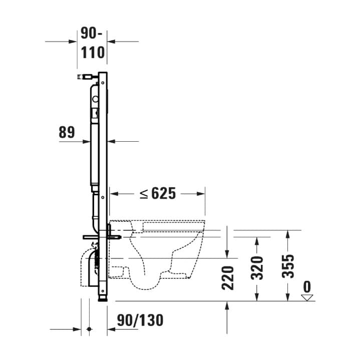 Инсталляция для подвесного унитаза Duravit DuraSystem 590х1148 мм., арт.: WD1021000060 3
