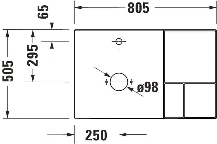 Столешница керамическая Duravit Aurena 800×500 мм., DuraShield 2
