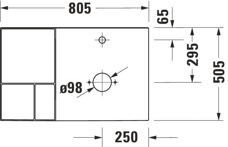 Столешница керамическая Duravit Aurena 800×500 мм., DuraShield 2