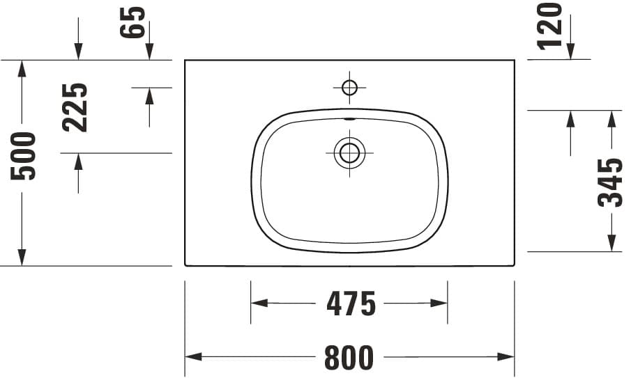Раковина мебельная Duravit Aurena 800×500 мм., DuraShield, арт.: 238780 2