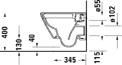 D-Neo Унитаз подвесной компакт Duravit Rimless®без смывного края 12