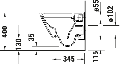 D-Neo Унитаз подвесной компакт Duravit Rimless®без смывного края 11