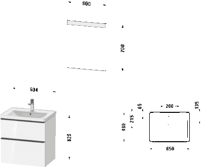 D-Neo Мебельная раковина с тумбой и зеркалом 8