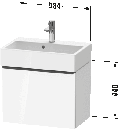 D-Neo Тумба под раковину подвесная 64