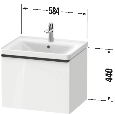 D-Neo Тумба под раковину подвесная 64