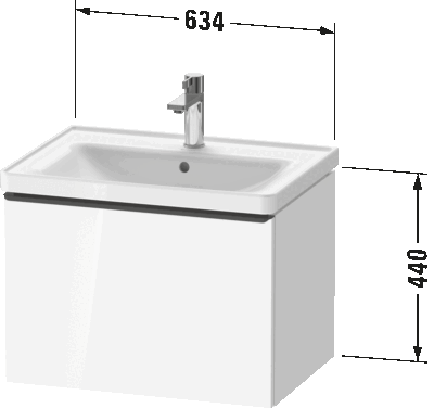 D-Neo Тумба под раковину подвесная 64