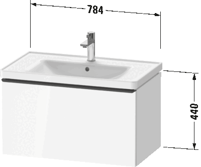 D-Neo Тумба под раковину подвесная 64