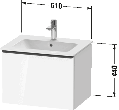 D-Neo Тумба под раковину подвесная 64