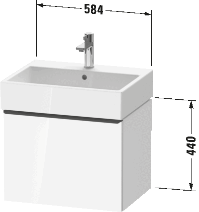 D-Neo Тумба под раковину, подвесная 64
