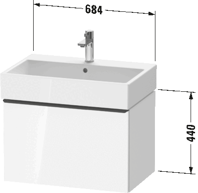 D-Neo Тумба под раковину, подвесная 64