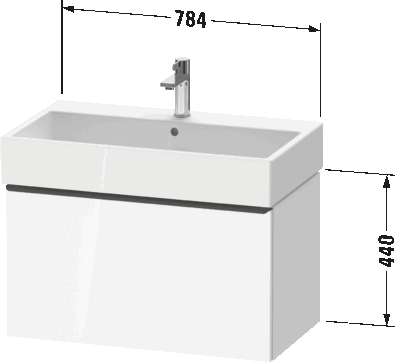 D-Neo Тумба под раковину, подвесная 64