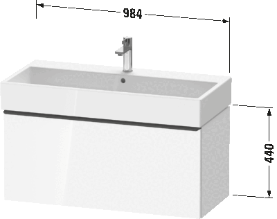 D-Neo Тумба под раковину, подвесная 64