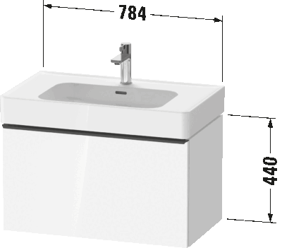 D-Neo Тумба под раковину, подвесная 64