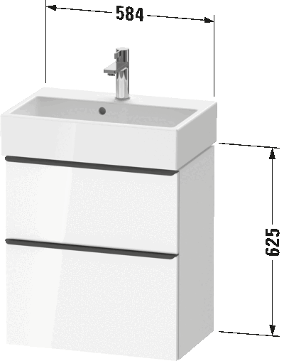 D-Neo Тумба под раковину подвесная 64