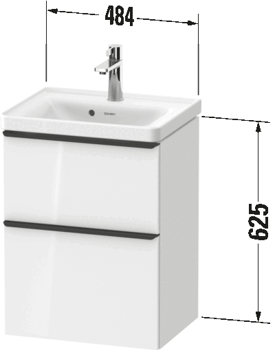 D-Neo Тумба под раковину подвесная 64