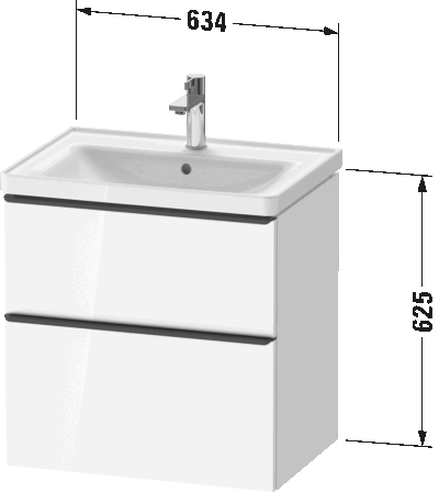 D-Neo Тумба под раковину подвесная 63