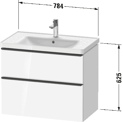 D-Neo Тумба под раковину подвесная 64