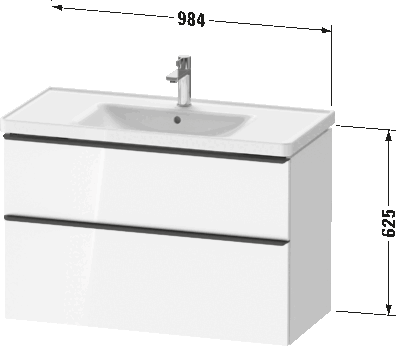 D-Neo Тумба под раковину подвесная 64
