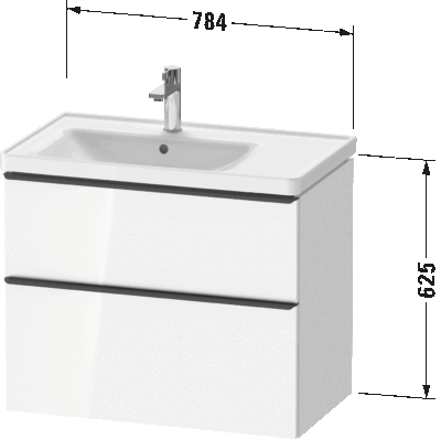 D-Neo Тумба под раковину подвесная 64