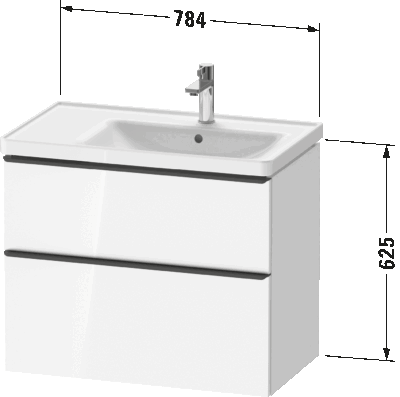 D-Neo Тумба под раковину подвесная 64