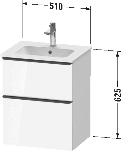 D-Neo Тумба под раковину подвесная 64