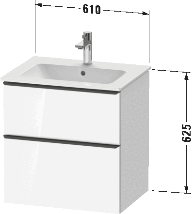 D-Neo Тумба под раковину подвесная 64