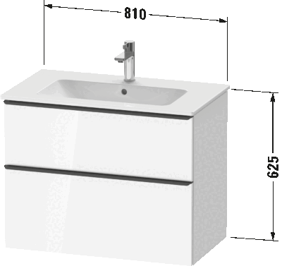 D-Neo Тумба под раковину подвесная 64