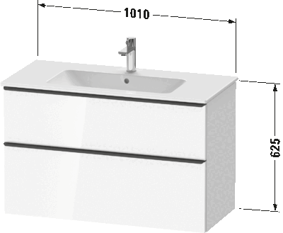 D-Neo Тумба под раковину подвесная 64